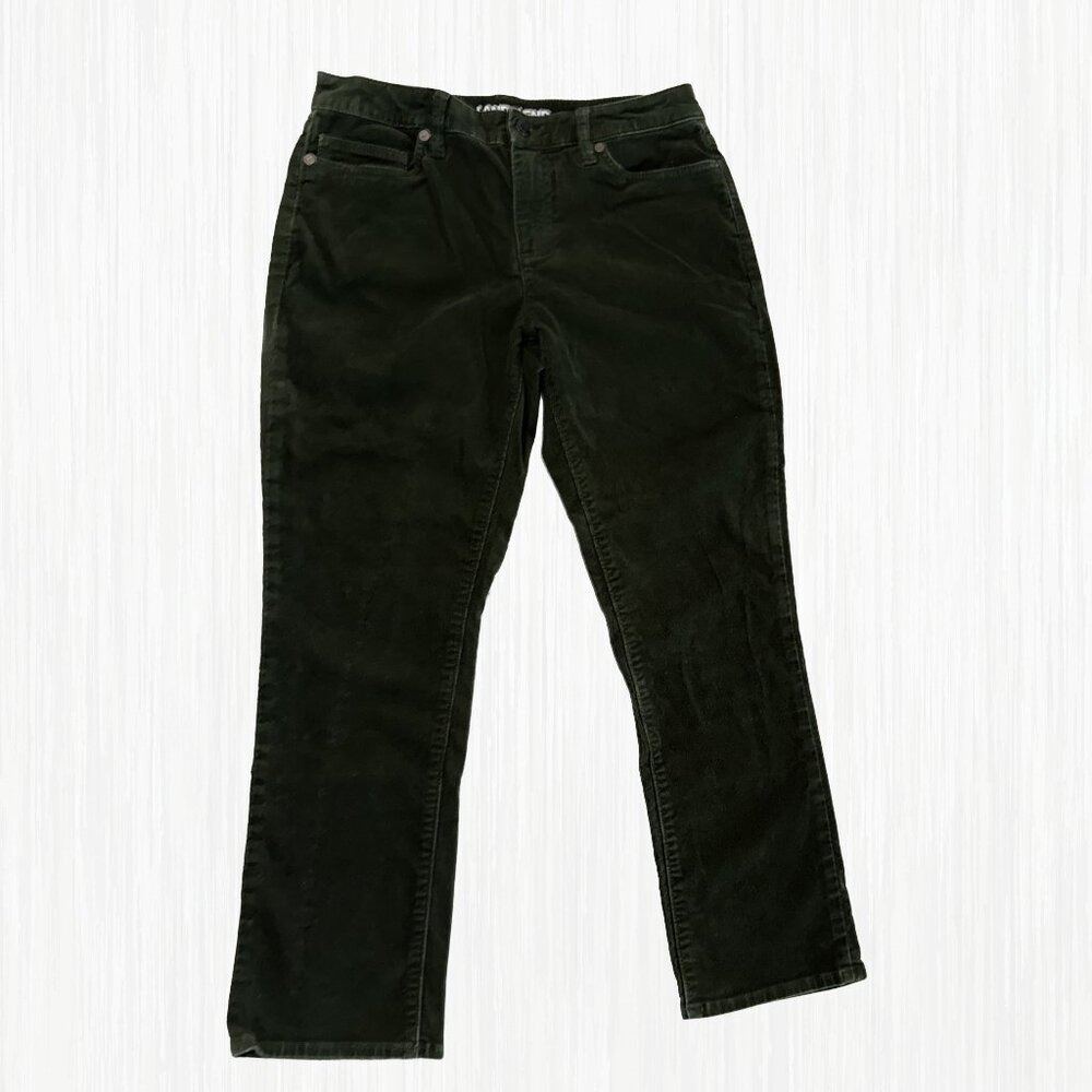 Lands' End Women's Size 6 Corduroy Jeans Olive Green | Mid Rise Straight Leg